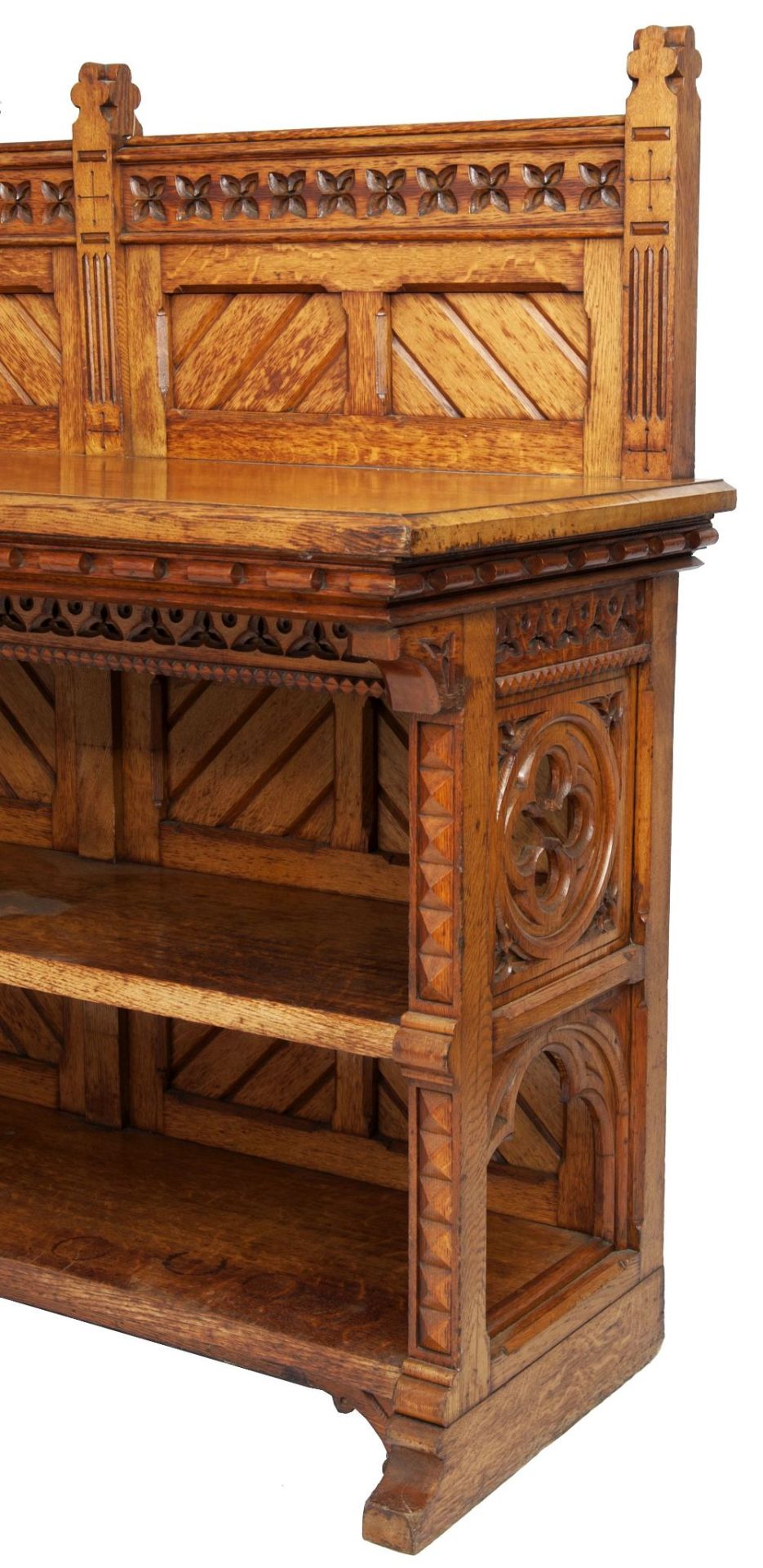 BRUCE JAMES TALBERT (1838-1881) FOR GILLOW & CO., LANCASTERGOTHIC REVIVAL OAK BUFFET, CIRCA 1870 - Image 4 of 6