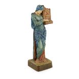 COMPTON POTTERS’ ART GUILDPOTTERY FIGURE OF ST. CECILIA, CIRCA 1920 painted in tempera25.5cm