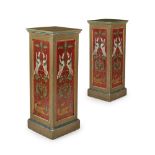 MANNER OF WILLIAM BURGES, ATTRIBUTED TO HEATON, BUTLER AND BAYNEPAIR OF GOTHIC REVIVAL PEDESTALS,