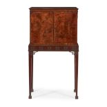 GEORGE III MAHOGANY COLLECTOR'S CABINET ON STAND18TH CENTURY the moulded rectangular top above an