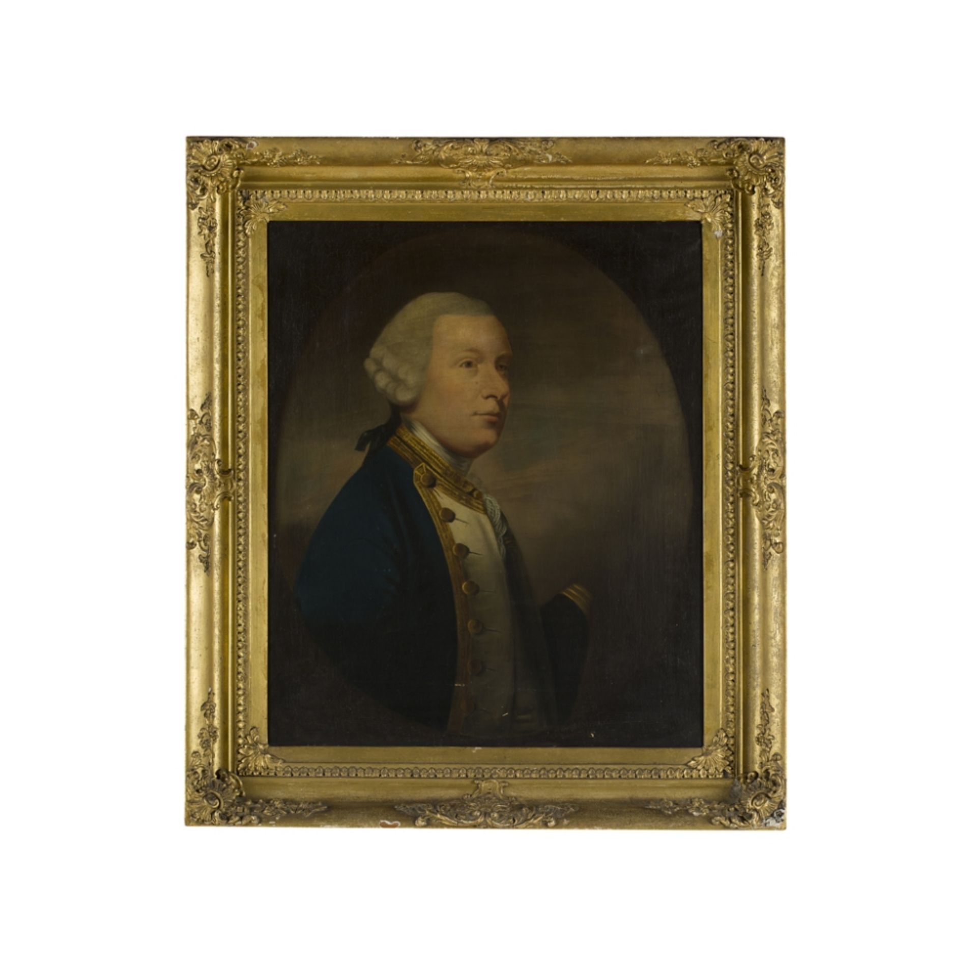 MANNER OF TILLY KETTLEHALF-LENGTH PORTRAIT OF ADMIRAL ROBERT DUFF OF FETTERESSO Oil on canvas91cm - Image 2 of 2