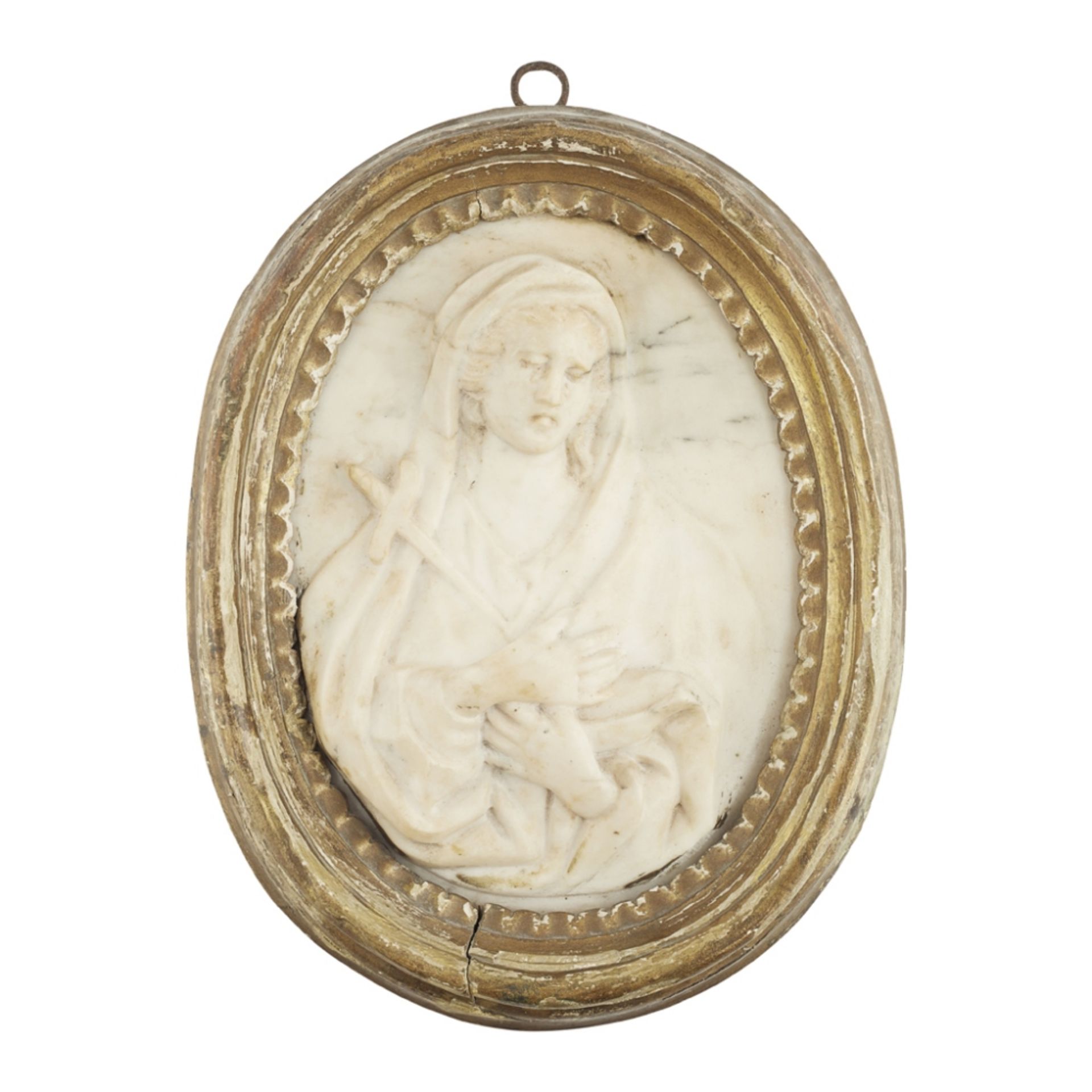 CIRCLE OF ALESSANDRO ALGARDIROMAN MARBLE PLAQUE, LATE 17TH/ EARLY 18TH CENTURY oval, carved in