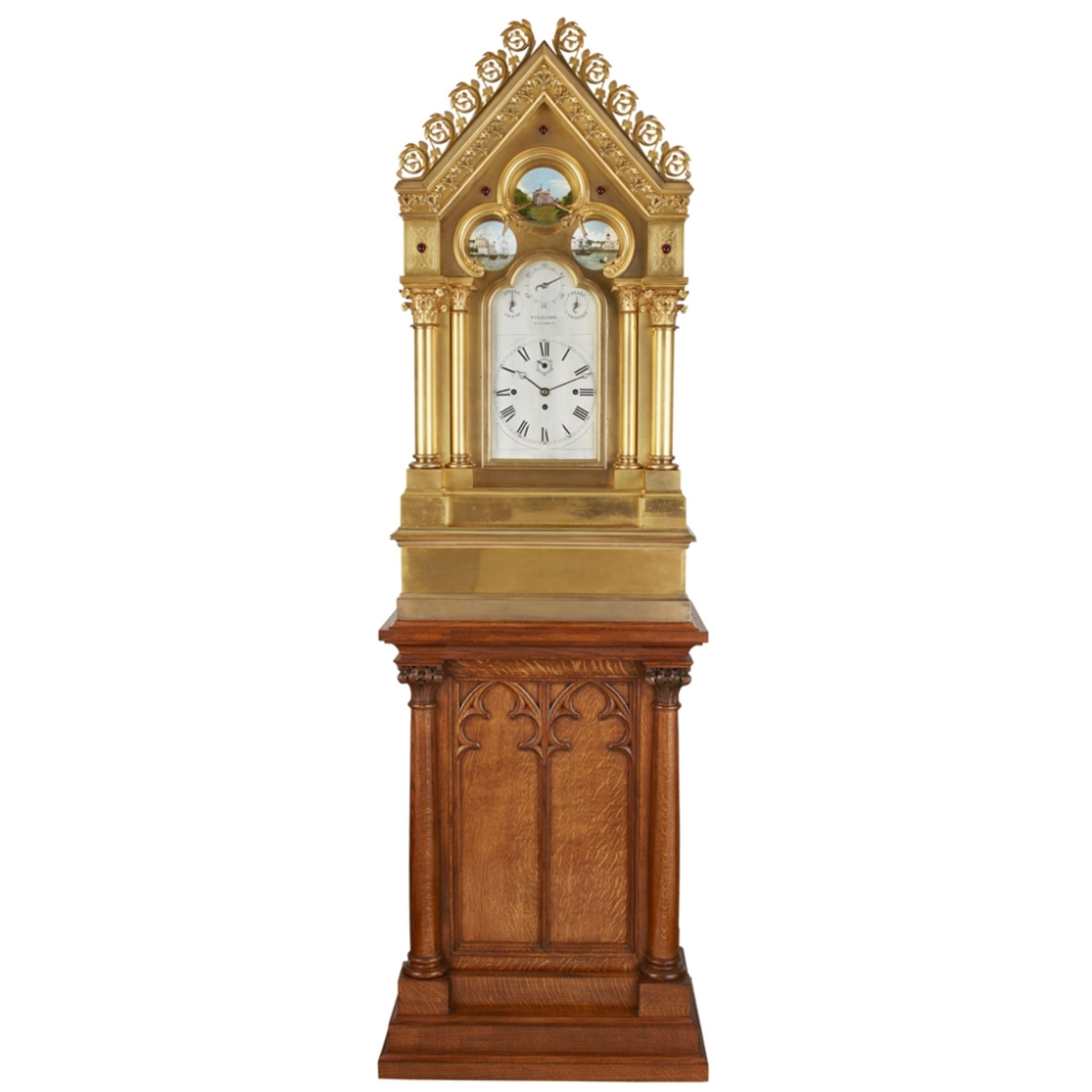 LARGE AND IMPRESSIVE GOTHIC REVIVAL CHIMING CLOCK BY BENJAMIN LEWIS VULLIAMY, LONDONCIRCA 1840 the