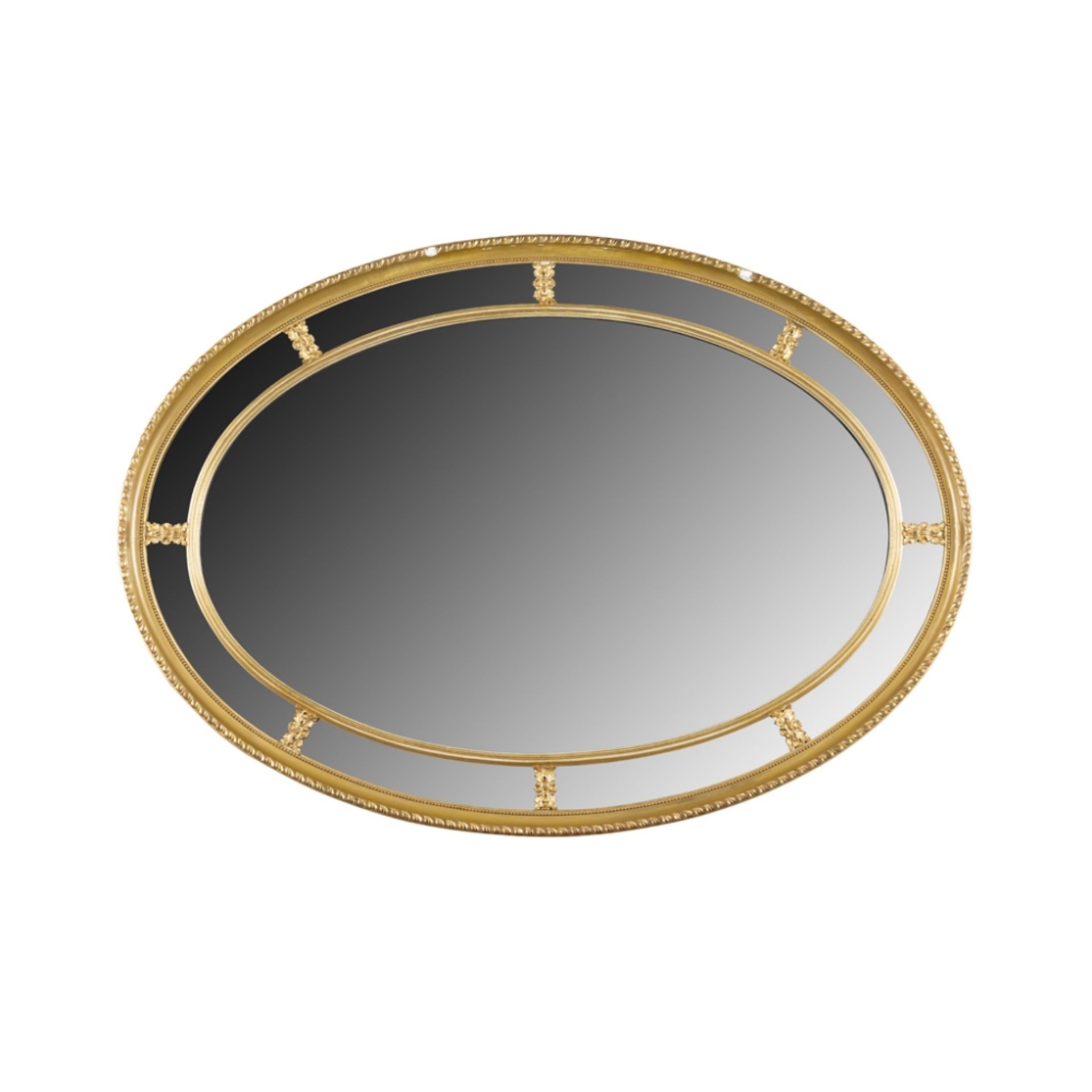 GILTWOOD OVAL OVERMANTEL MIRRORLATE 19TH CENTURY the central mirror plate enclosed by margin