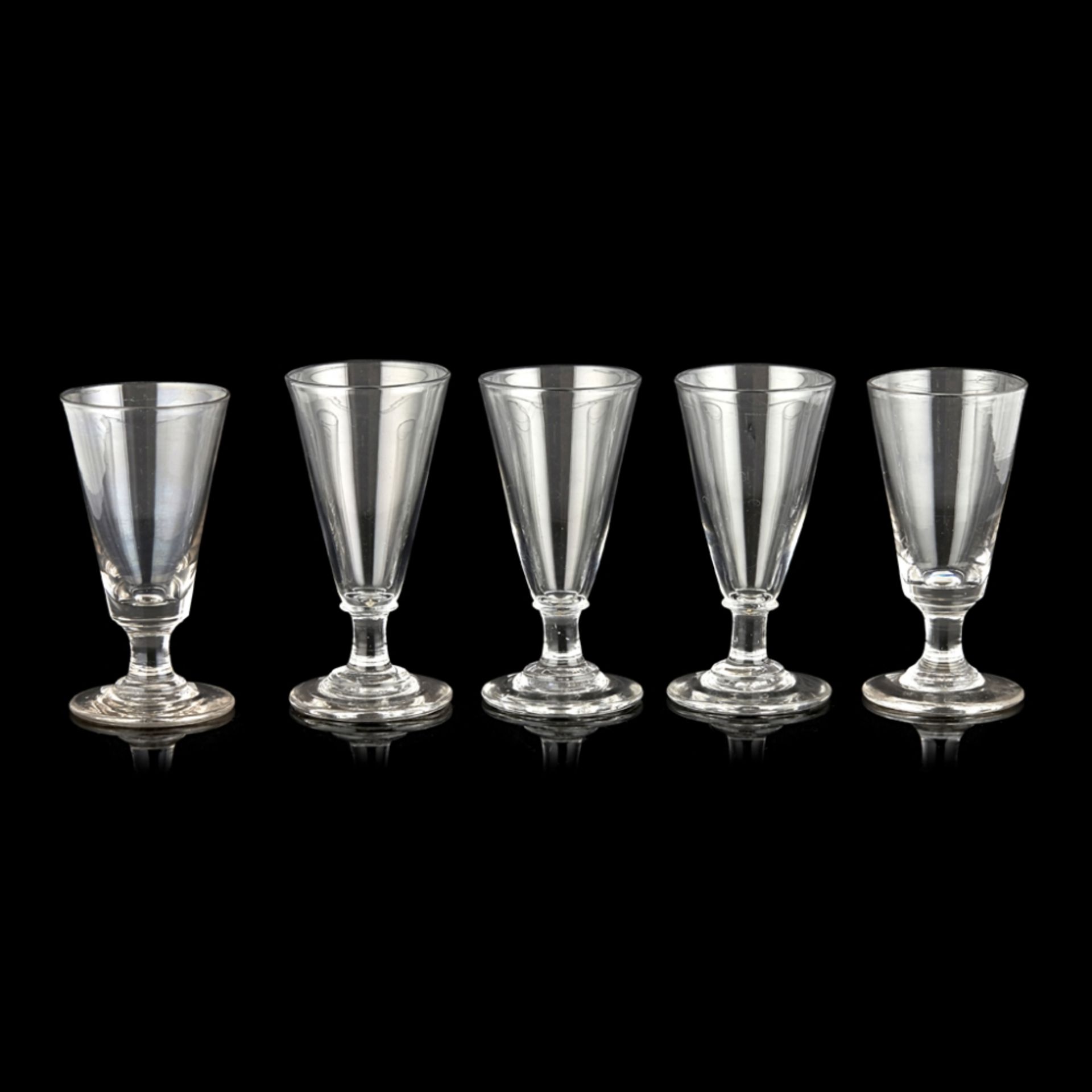 LARGE GROUP OF ALE GLASSES AND WINE FLUTES18TH AND 19TH CENTURY comprising fourteen ale glasses, - Image 3 of 5