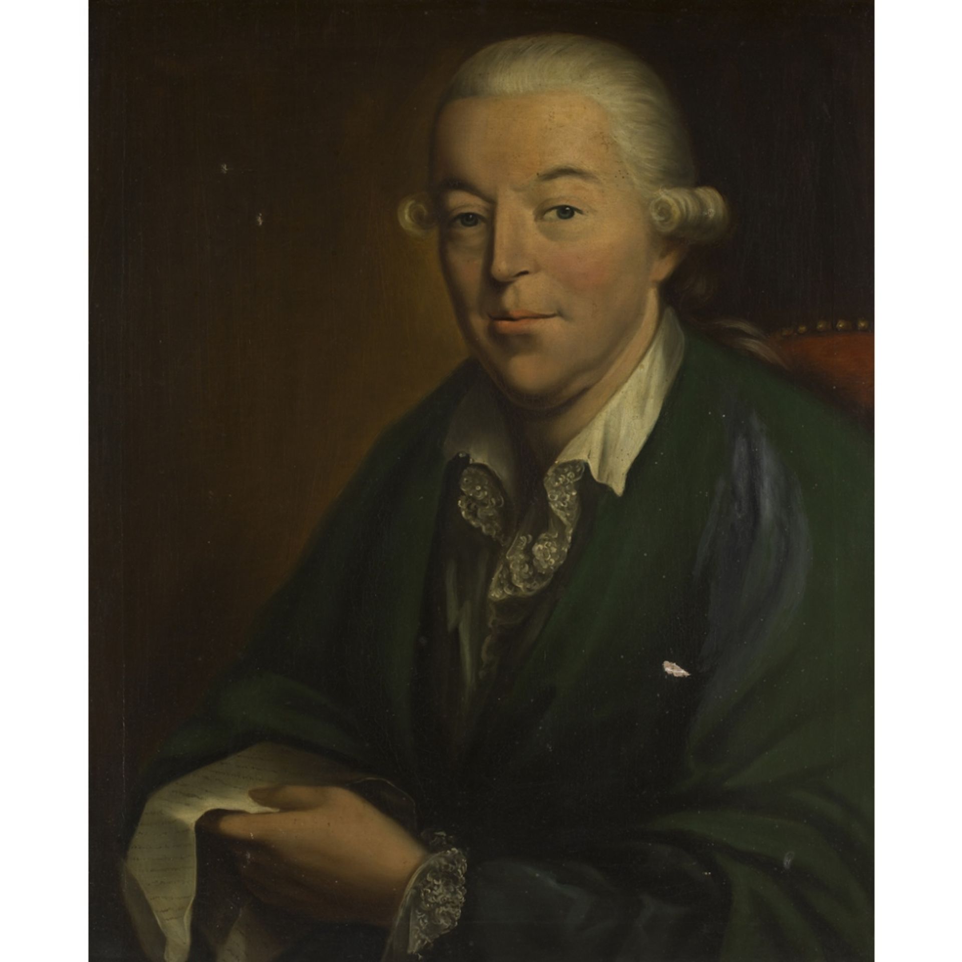 18TH CENTURY BRITISH SCHOOLHALF-LENGTH PORTRAIT OF CHARLES HAY OF HANNES Oil on canvas77cm x 68cm (