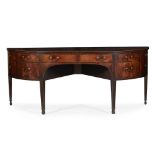 GEORGE III BOWFRONT MAHOGANY SIDEBOARD IN THE MANNER OF THOMAS SHEARER18TH CENTURY with a central