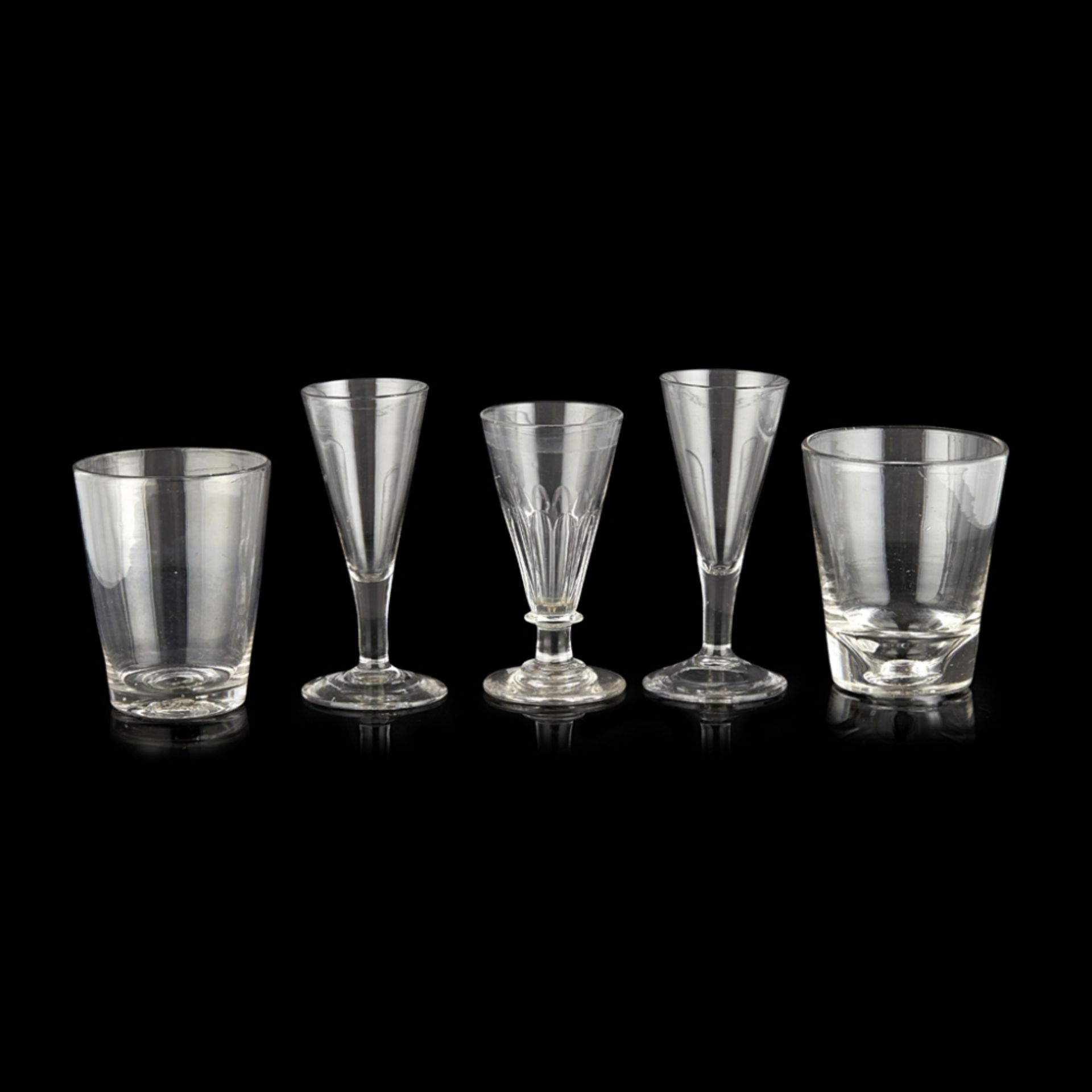 LARGE GROUP OF ALE GLASSES AND WINE FLUTES18TH AND 19TH CENTURY comprising fourteen ale glasses, - Image 2 of 5