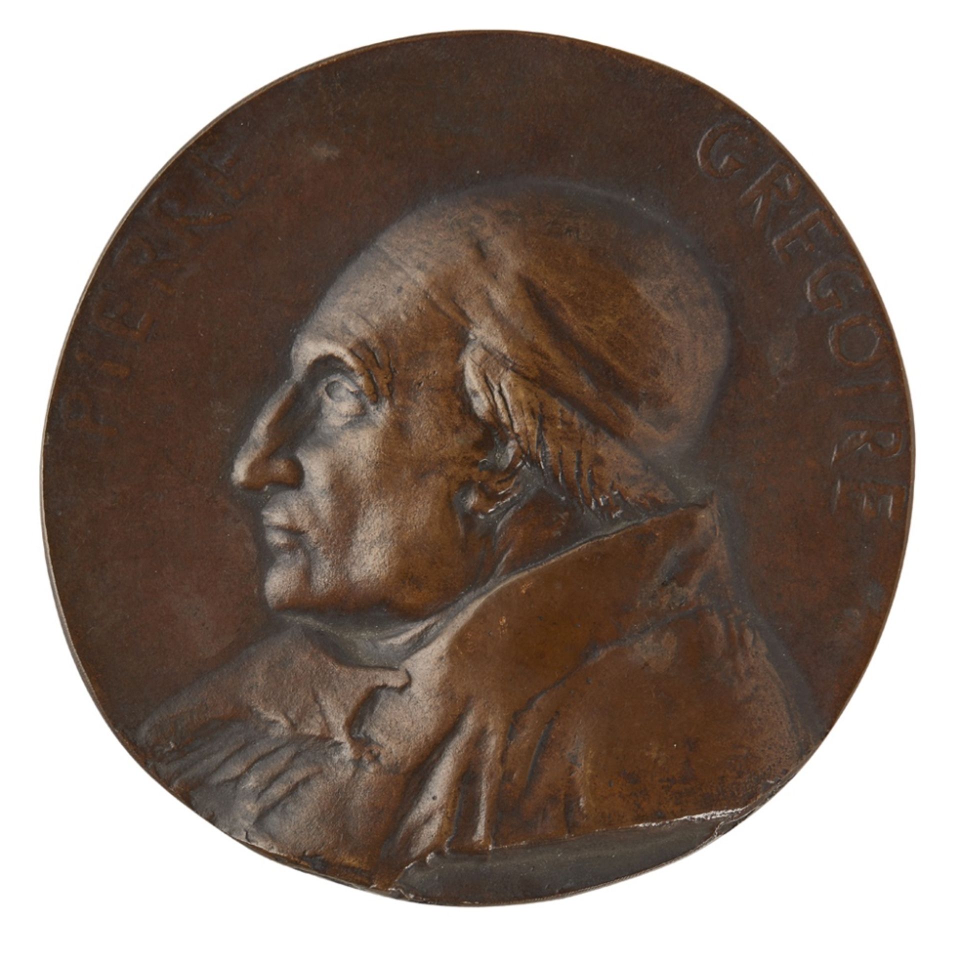 ALPHONSE LEGROS (1837-1911)FOUR BRONZE PORTRAIT MEDALLIONS all with dark brown patina, in profile, - Image 3 of 5