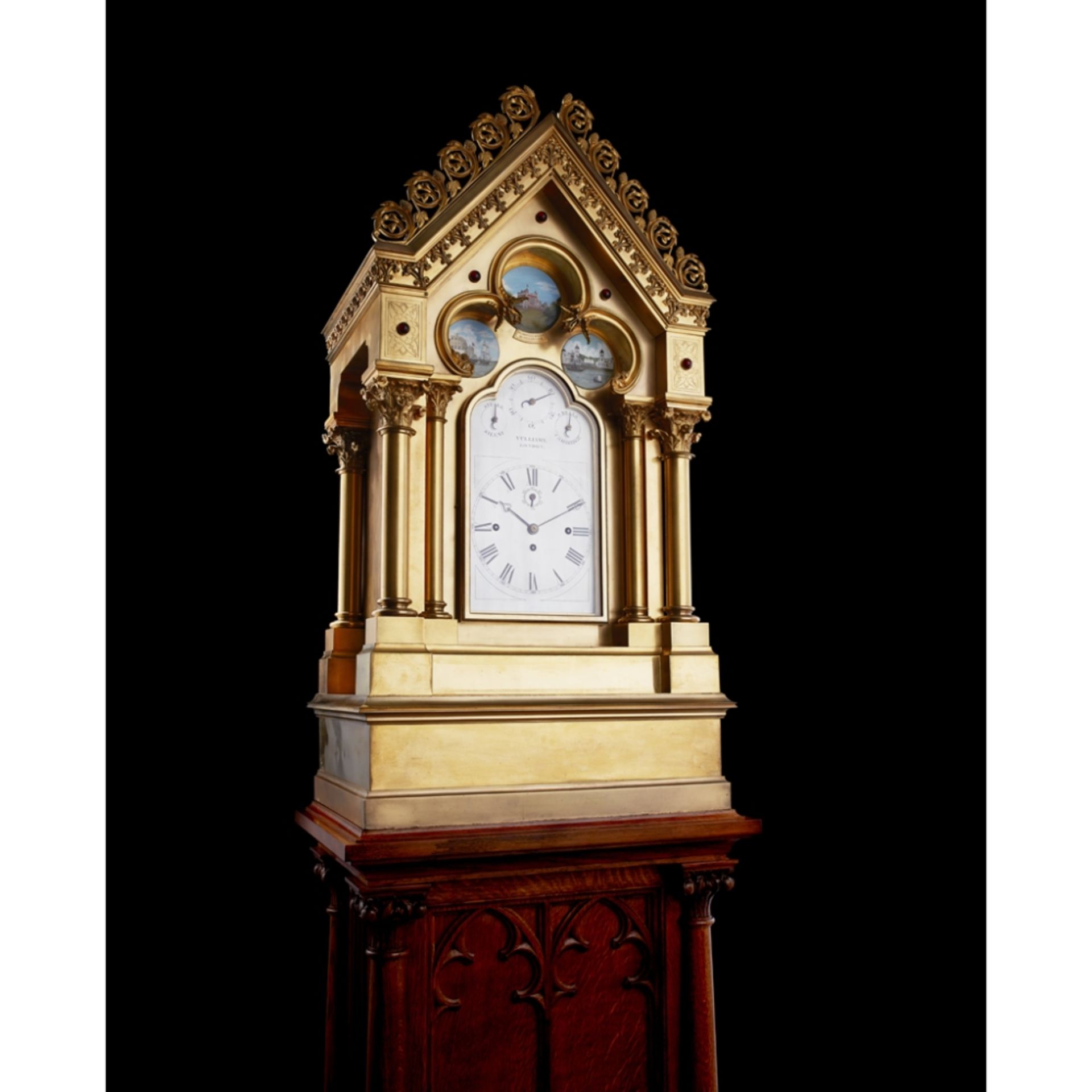 LARGE AND IMPRESSIVE GOTHIC REVIVAL CHIMING CLOCK BY BENJAMIN LEWIS VULLIAMY, LONDONCIRCA 1840 the - Image 2 of 13