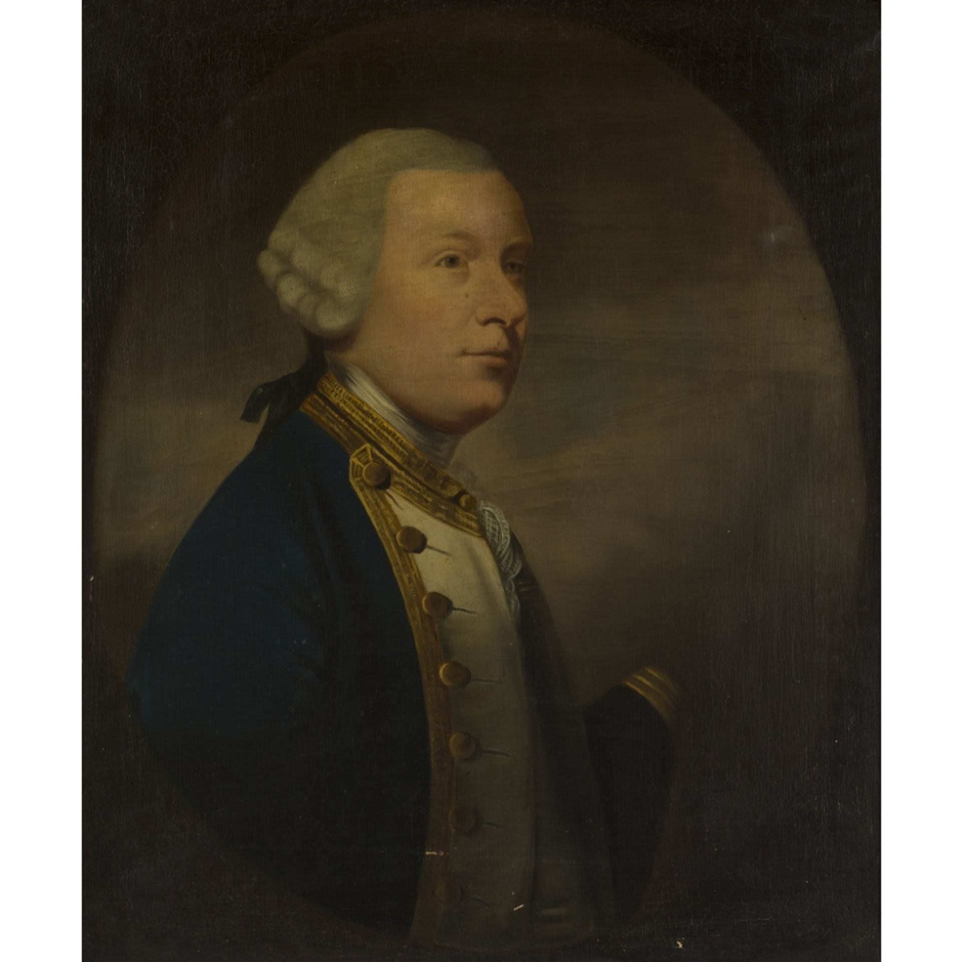 MANNER OF TILLY KETTLEHALF-LENGTH PORTRAIT OF ADMIRAL ROBERT DUFF OF FETTERESSO Oil on canvas91cm