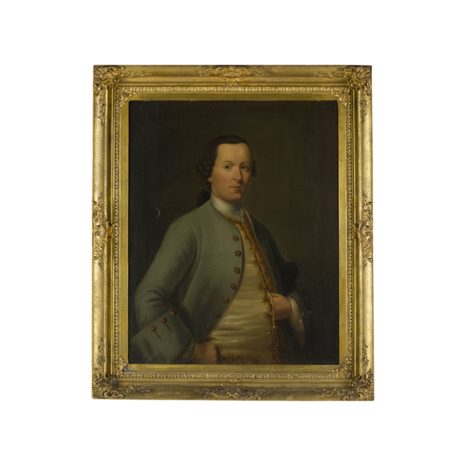 18TH CENTURY SCOTTISH SCHOOLHALF-LENGTH PORTRAIT OF JAMES DUFF OF BANFF Oil on canvas91cm x 76cm ( - Image 2 of 2