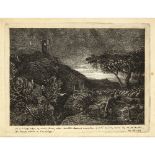 SAMUEL PALMER (BRITISH 1805-1881)THE LONELY TOWER Etching, state 7, inscribed in ink to margin 'No.1