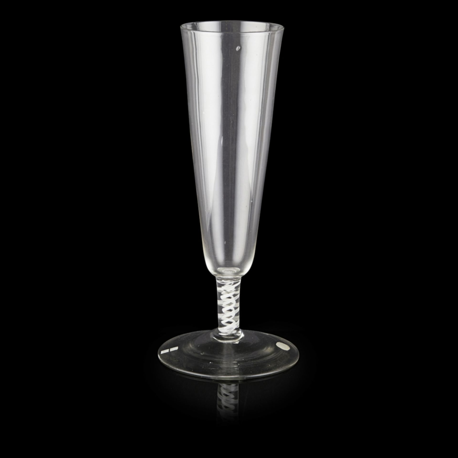 LARGE GEORGIAN OPAQUE-TWIST STEM CAPTAIN'S GLASSCIRCA 1760 with large tapered bowl, above a short