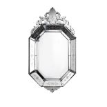 VENETIAN MIRROREARLY 20TH CENTURY the octagonal mirror plate within floral etched margin plates