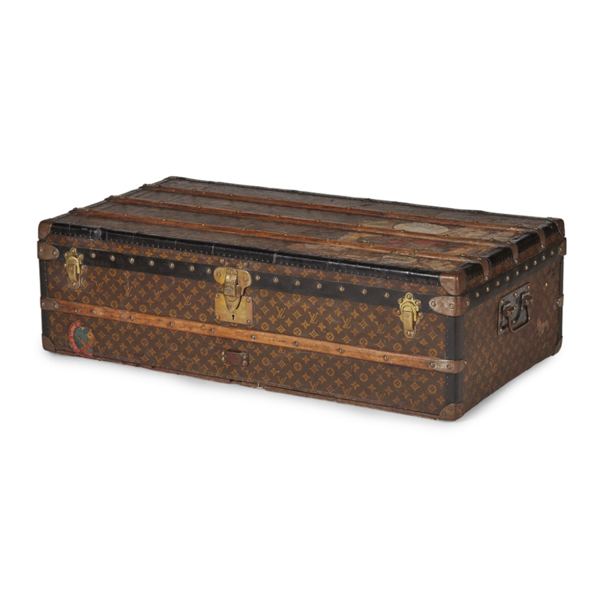 Louis Vuitton foot locker trunkearly 20th century, covered in signature monogram leather with