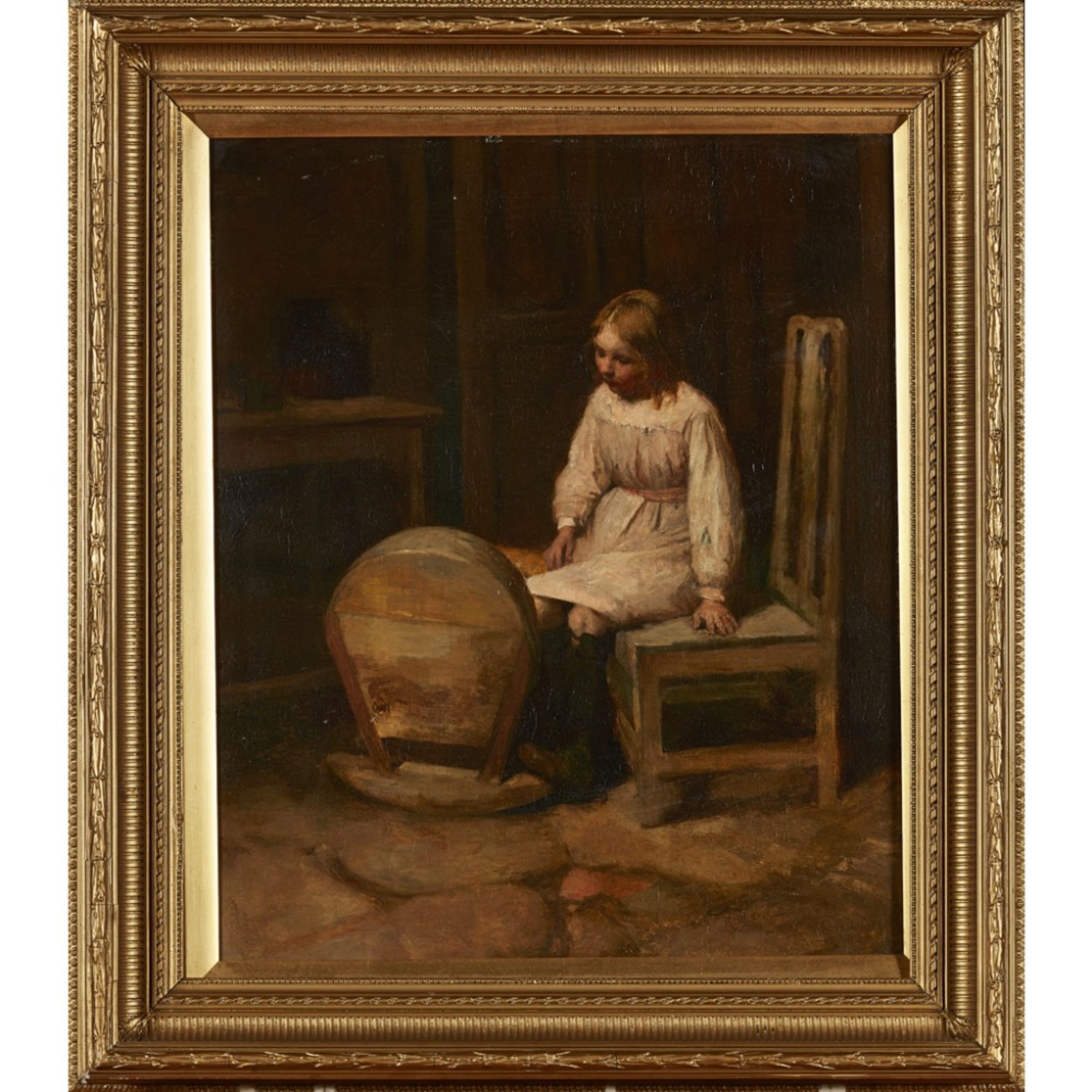 ROBERT MCGREGOR R.S.A. (SCOTTISH 1847-1922)ROCKING THE CRADLE Signed, oil on canvas61cm x 51cm (24in - Image 2 of 2