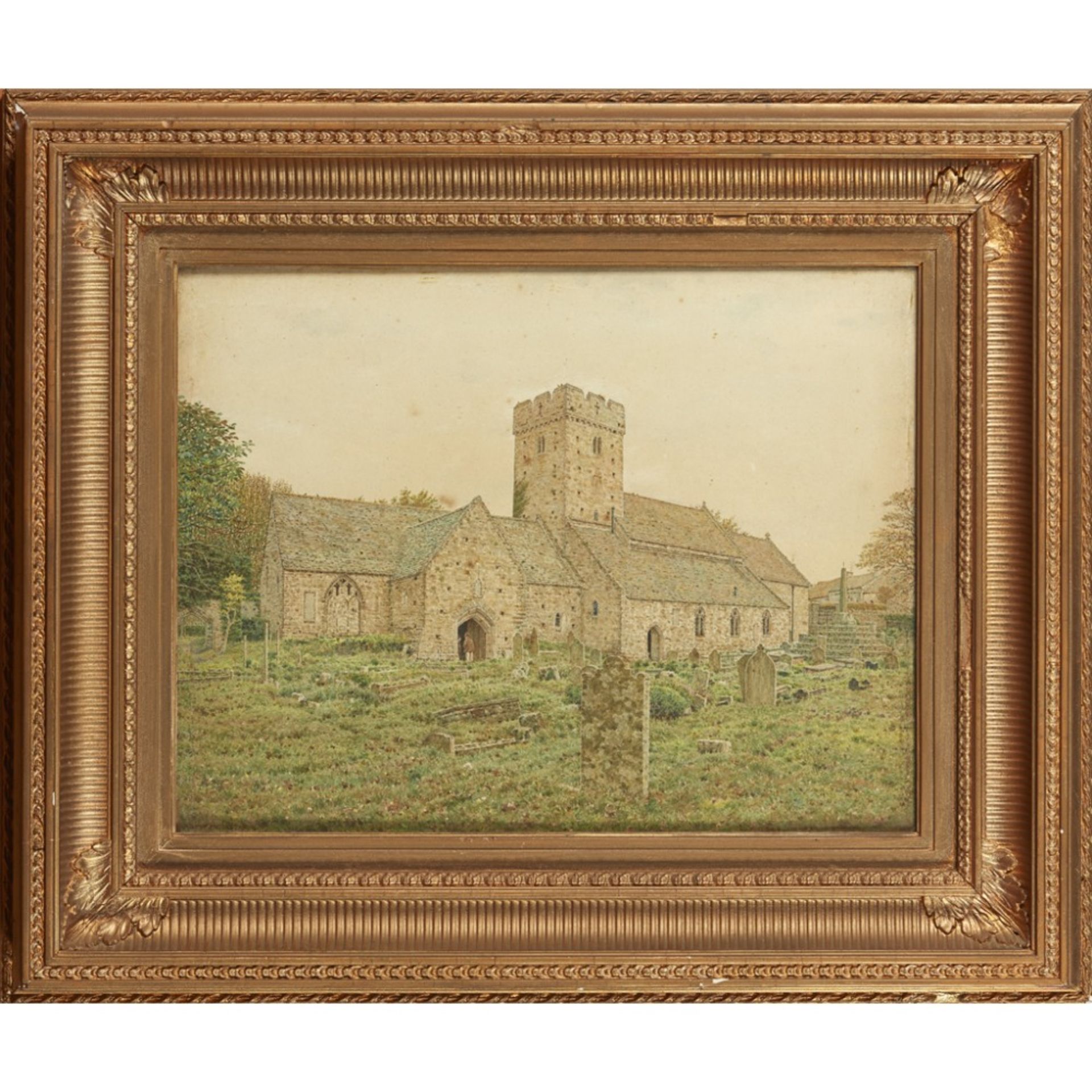 GEORGE PRICE BOYCE (BRITISH 1826-1897)THE DOUBLE CHURCH OF SAINT ILLTYD'S CHURCH AT LLANTWIT - Image 2 of 2