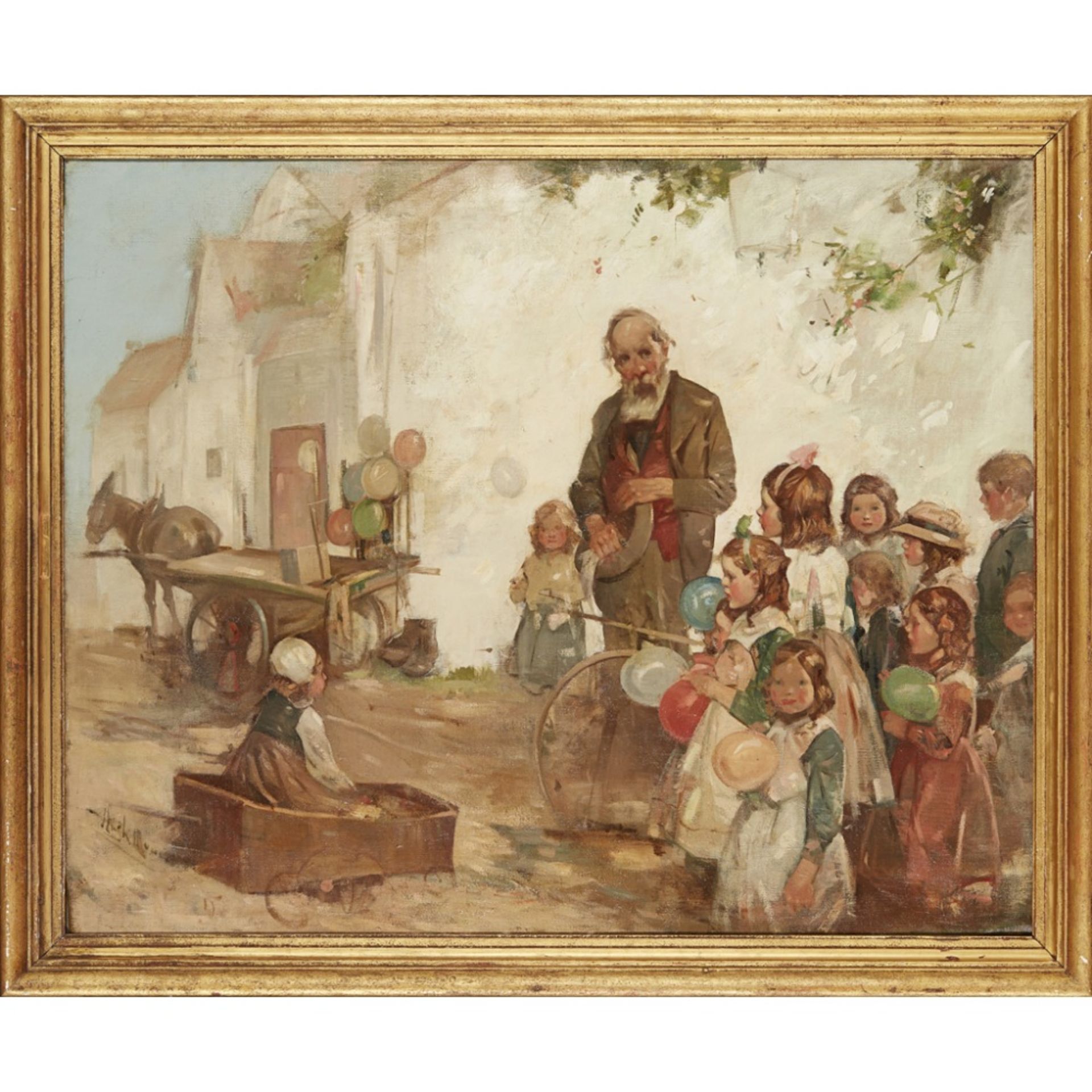 HUGH MUNRO R.G.I. (SCOTTISH 1873-1928)THE GUNDY MAN Signed, oil on canvas102cm x 127cm (40in x - Image 2 of 2