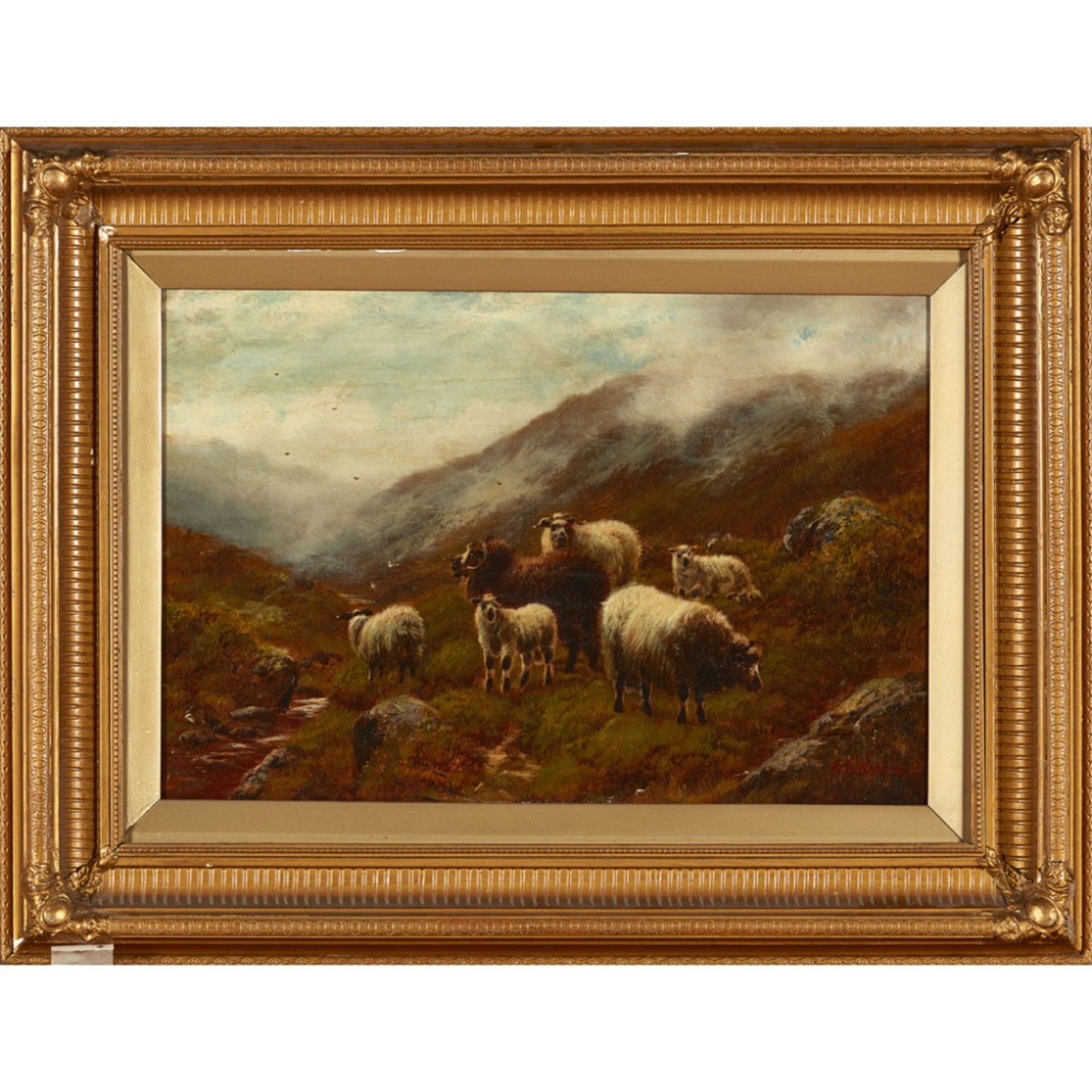 WILLIAM WATSON (19TH CENTURY BRITISH)HIGHLAND SHEEP ON A HILLSIDE Signed, oil on canvas39.5cm x 60cm - Image 2 of 2