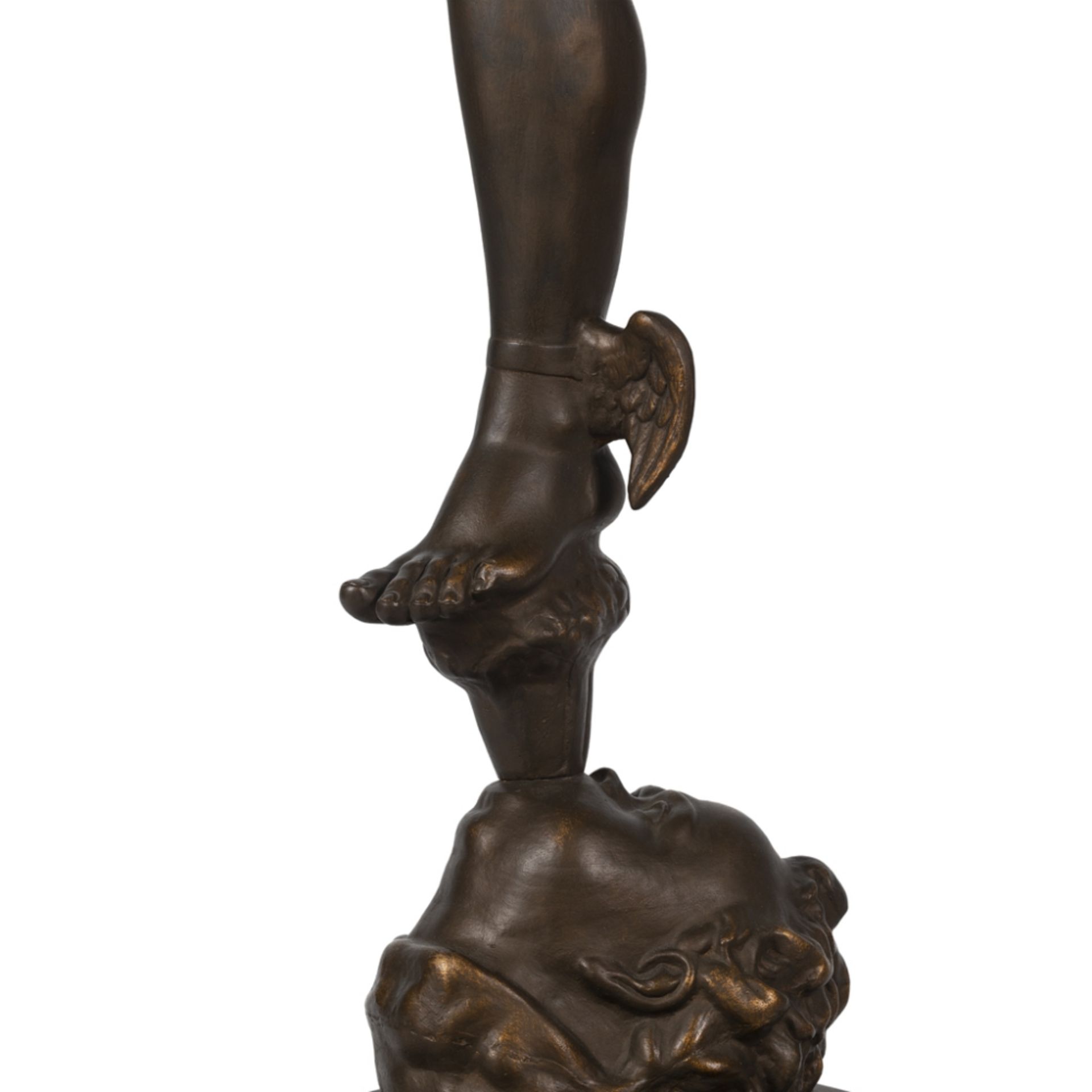 AFTER GIAMBOLOGNAMERCURY large patinated iron figure194cm high - Image 4 of 4