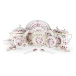 MEISSEN 'INDIAN PINK' PORCELAIN PART DINNER, TEA AND COFFEE SERVICELATE 19TH/ EARLY 20TH CENTURY