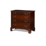 LATE GEORGE III SMALL MAHOGANY CHEST OF DRAWERSEARLY 19TH CENTURY the rectangular top with a moulded