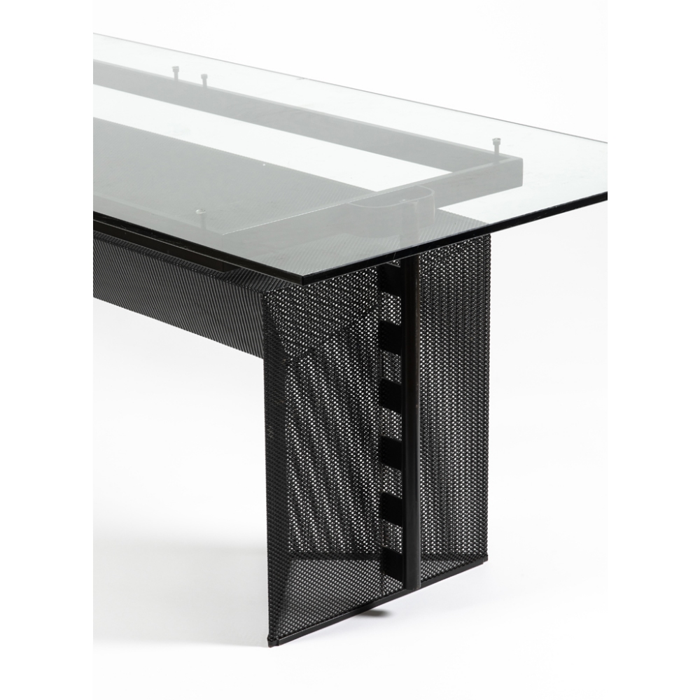 MARIO BOTTA (SWISS, B.1943) FOR ALIAS DESIGN'TESI' TABLE, DESIGNED 1986-7 perforated black lacquered - Image 2 of 3