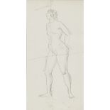 [§] AUGUSTUS JOHN O.M., R.A. (BRITISH, 1878-1961)STUDY OF A STANDING FEMALE NUDE pencil41cm x