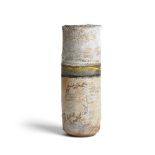 [§] ROBIN WELCH (BRITISH, B.1936)VESSEL impressed artist's seal, yellow and silvered band28.5cm high