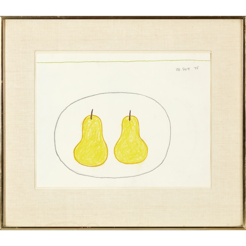 [§] WILLIAM SCOTT C.B.E., R.A. (BRITISH, 1913-1989)TWO PEARS, 1975 signed and dated (upper right), - Image 2 of 2