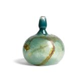 [§] SAM HERMAN (AMERICAN, B.1936)VESSEL, 1976 signed, dated and numbered 'SH1089', turquoise glass