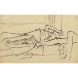 [§] KEITH VAUGHAN (BRITISH, 1912-1977)FIGURES RESTING studio stamp (to reverse), pencil on paper17.