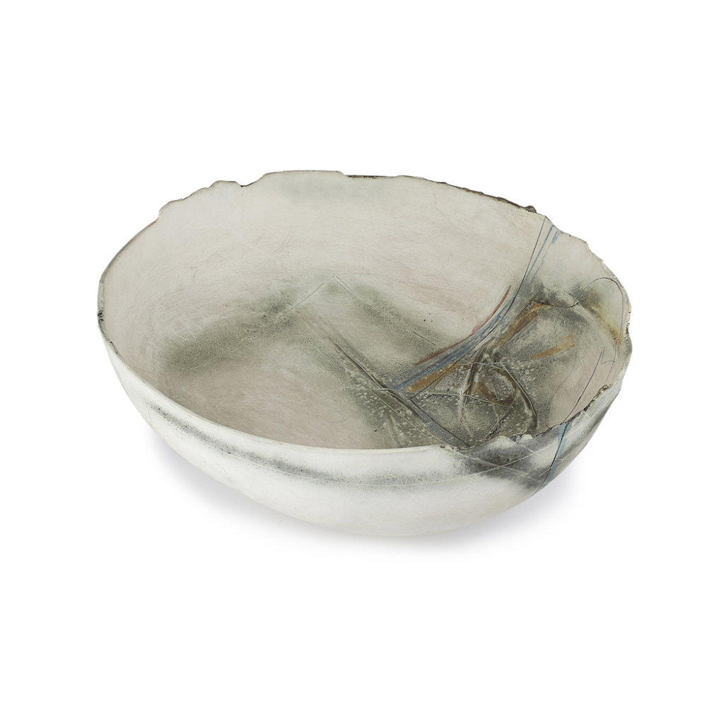 [§] GORDON BALDWIN O.B.E. (BRITISH, B.1932)PAINTING IN THE FORM OF A BOWL, 1982 painted artist's - Image 2 of 2