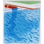 [§] DAVID HOCKNEY O.M., C.H., R.A. (BRITISH, B.1937)POOL MADE WITH PAPER AND BLUE INK FOR BOOK, FROM