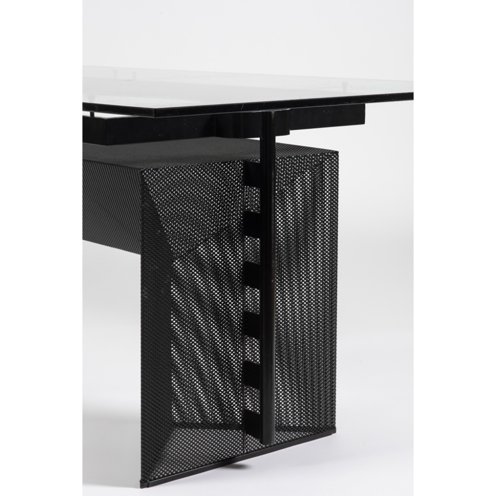 MARIO BOTTA (SWISS, B.1943) FOR ALIAS DESIGN'TESI' TABLE, DESIGNED 1986-7 perforated black lacquered - Image 3 of 3