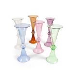 [§] ANTHONY STERN (BRITISH, B.1944)SIX FLOOR STANDING VASES blown coloured glassthe tallest 104cm