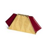 KYOSUN JUNG (KOREAN, B.1984)ZIGZAG CLUTCH BAG, LONDON silver gilt and red leather11cm high, 24cm