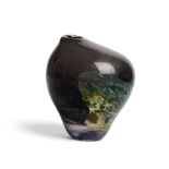 [§] SAM HERMAN (AMERICAN, B.1936)VASE, 1982 signed, dated and numbered 'CL11', deep aubergine glass,