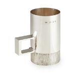 [§] CHRISTOPHER NIGEL LAWRENCE (B. 1936)BEER MUG, LONDON 1971 of can form, applied textured border