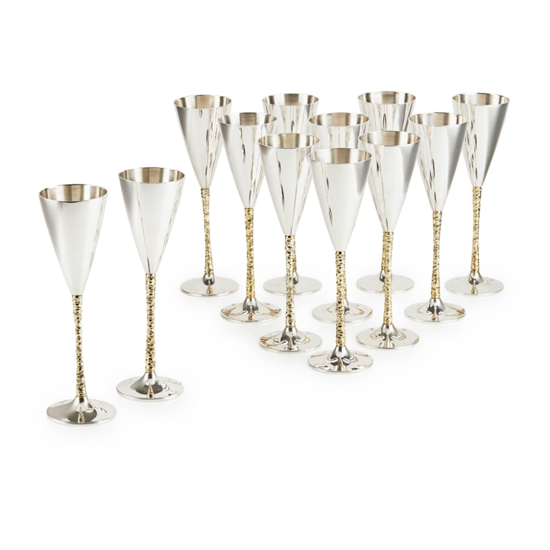 [§] STUART LESLIE DEVLIN A.O., C.M.G. (AUSTRALIAN, 1931-2018)SET OF TWELVE CHAMPAGNE FLUTES,