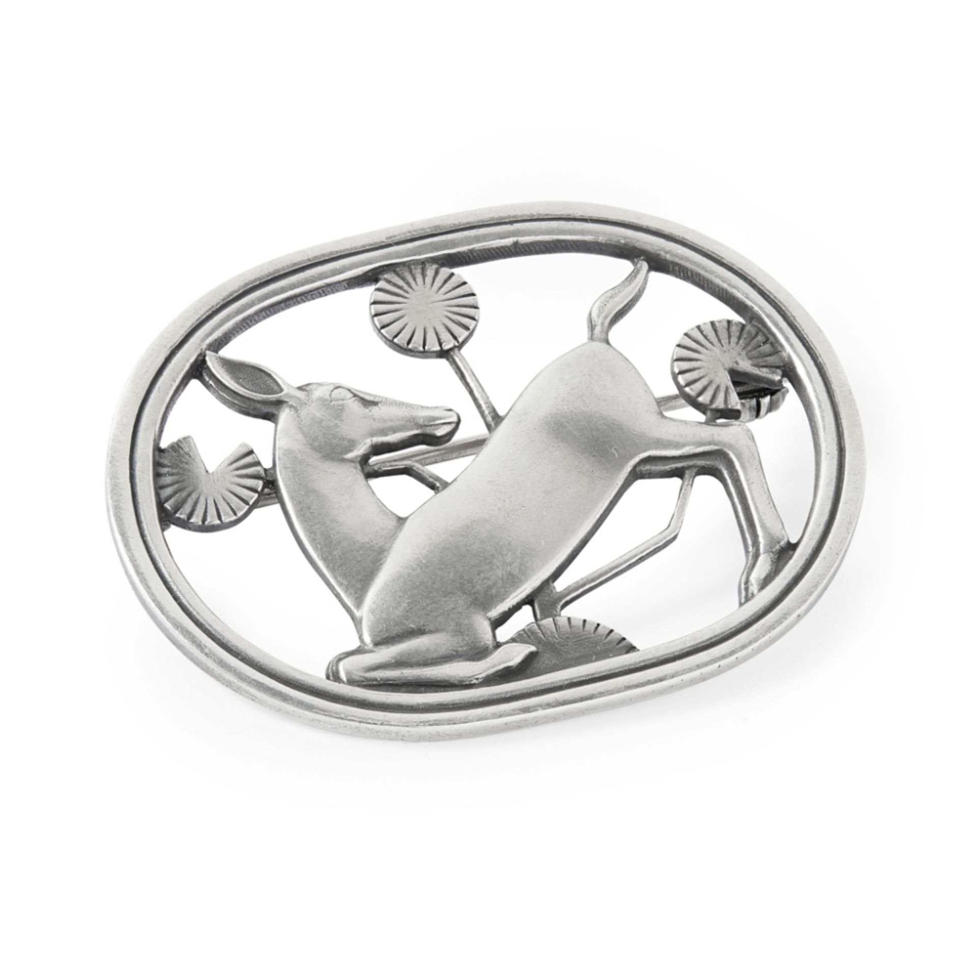 ARNO MALINOWSKI (1899-1976) FOR GEORG JENSEN STERLING SILVER BROOCH, CIRCA 1935 designed with a