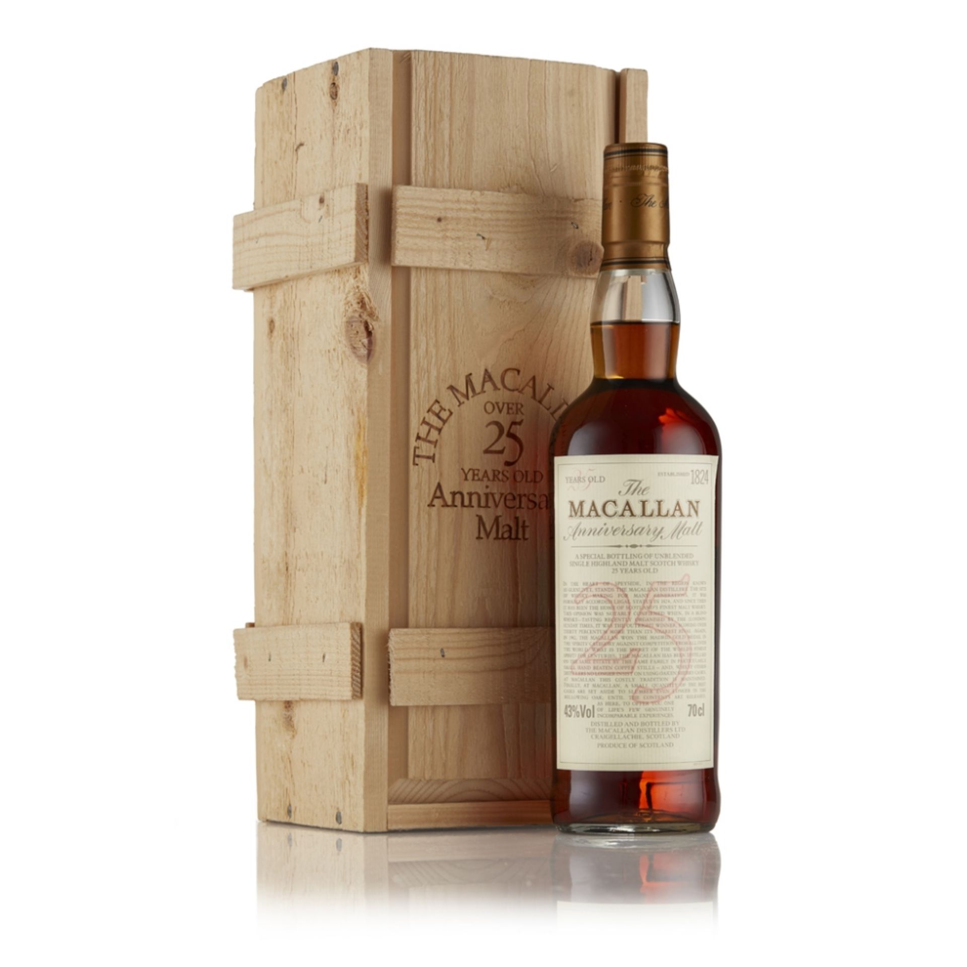 THE MACALLAN 25 YEAR OLD ANNIVERSARY MALT with wooden presentation case 70cl/ 43% - Image 3 of 3