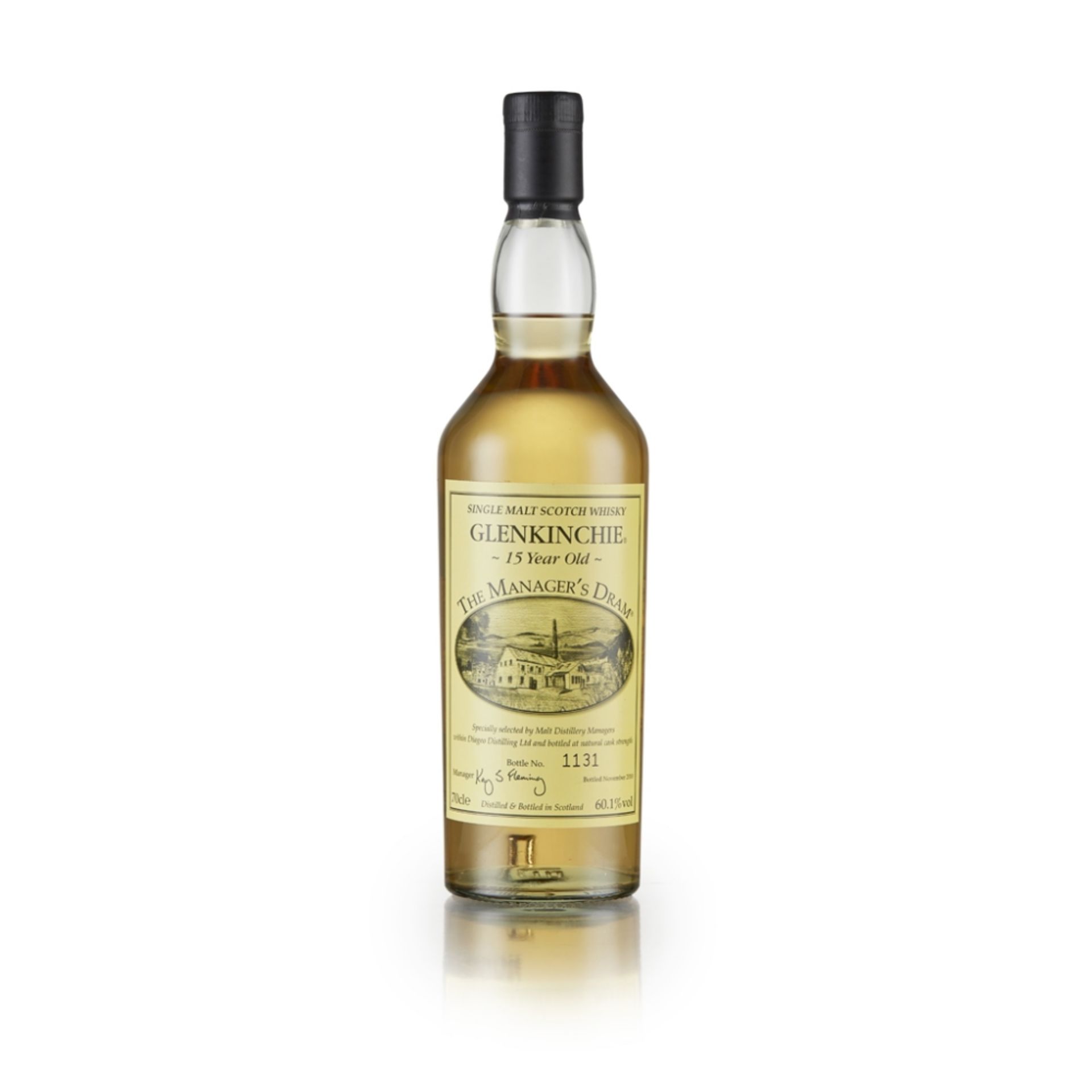 GLENKINCHIE 15 YEAR OLD - THE MANAGER'S DRAM DISTILLERY ACTIVE bottle number 1131 70cl/ 60.1%