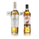 THE MACALLAN FINE OAK 10 YEAR OLD 70cl/ 40%; together with THE FAMOUS GROUSE, 70cl/40%, presented
