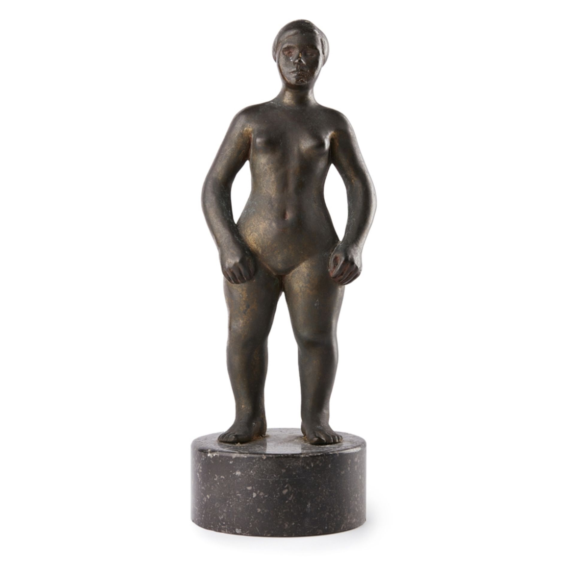 [§] ARCHIE FORREST (SCOTTISH B.1950)STANDING WOMAN (MAQUETTE) Bronze21.5xm (8.5in) high - Image 2 of 2