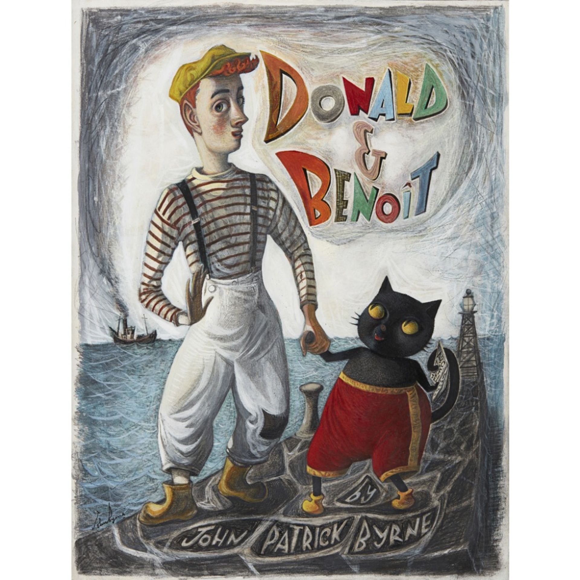 [§] JOHN BYRNE (SCOTTISH B.1940)DONALD AND BENOIT (FRONT COVER) - 2010 Signed, pencil and