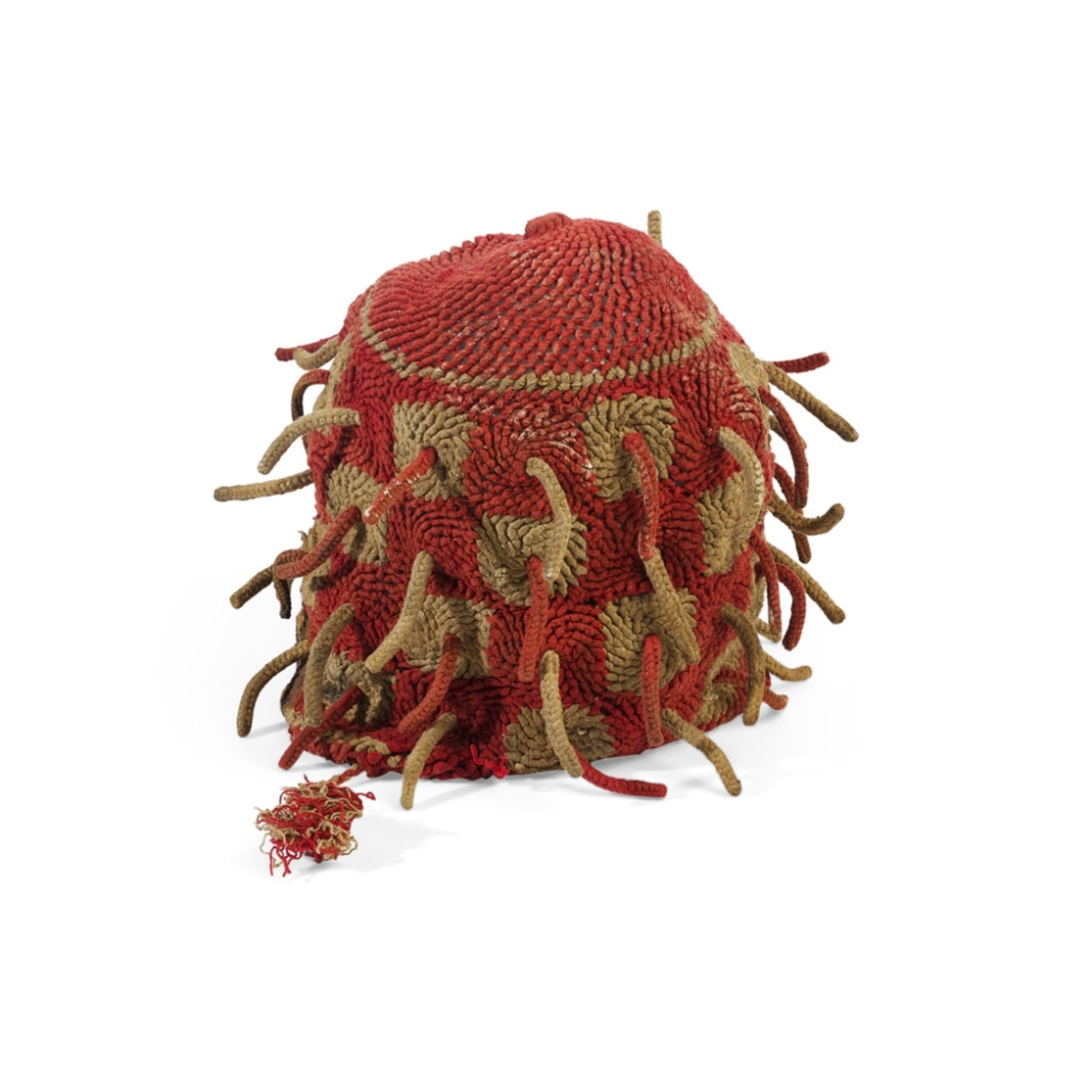 A COLLECTION OF BAMUN PRESTIGE HATSCAMEROON, 20TH CENTURY crotcheted cotton in various colours - Image 5 of 5