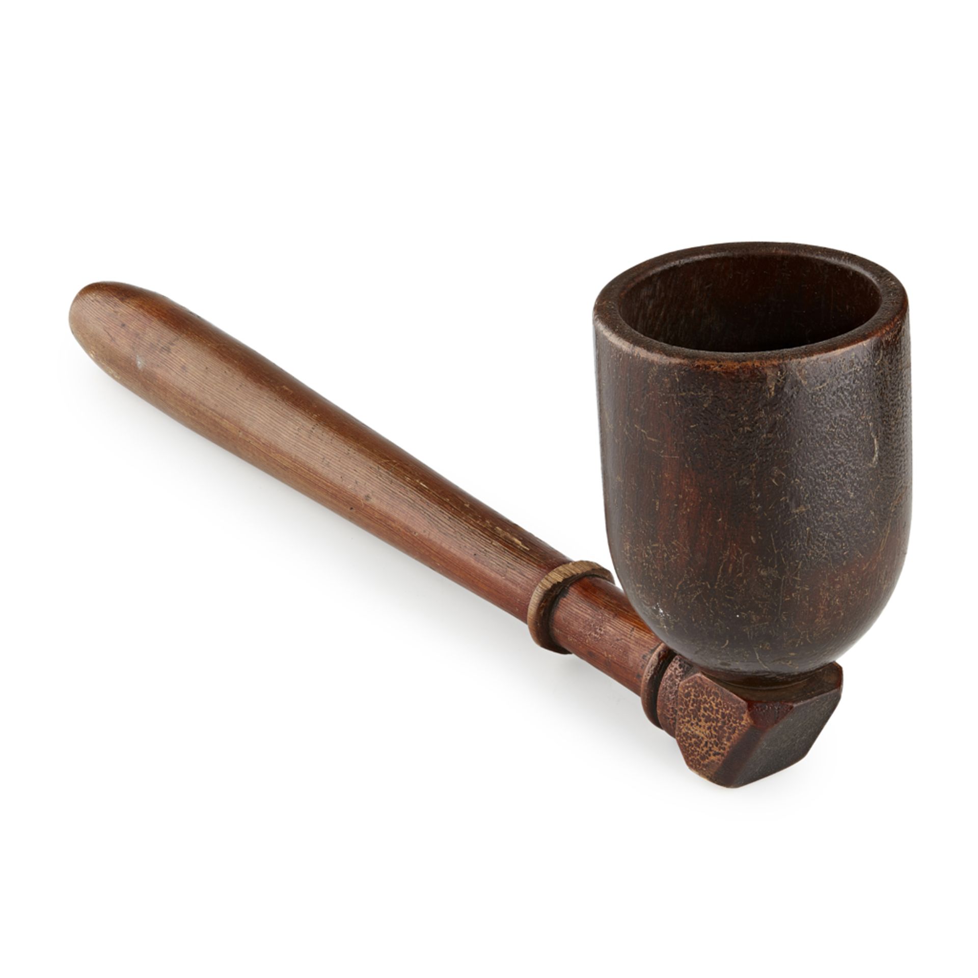 TOBACCONIST'S SHOP DISPLAY PIPE LATE 19TH CENTURY of carved and turned wood 42cm long, 16cm high