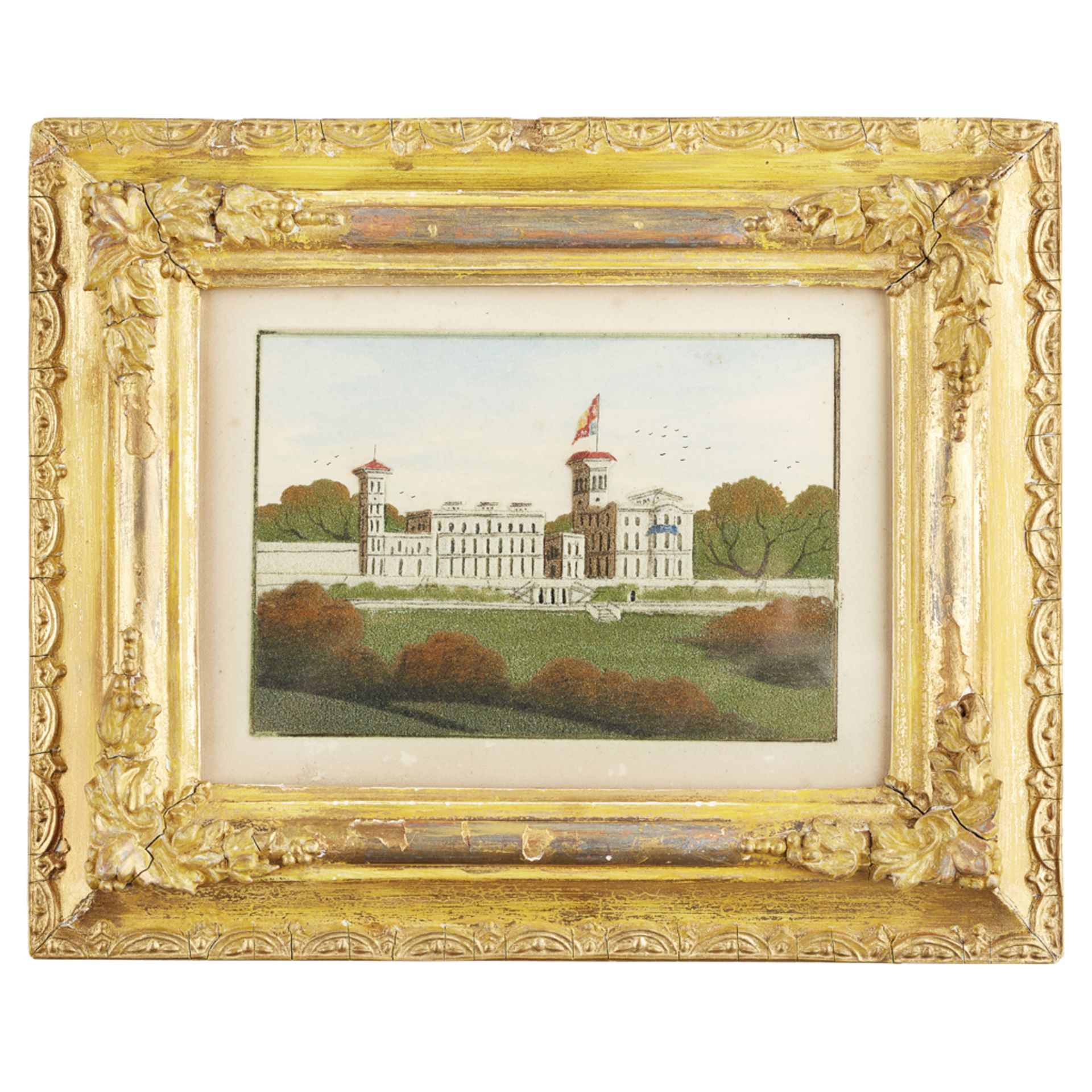 FOUR VICTORIAN ISLE OF WIGHT SAND PICTURES / PAINTINGS 19TH CENTURY comprising Osbourne House, in - Image 5 of 5